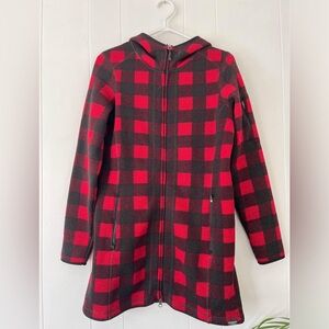 LL Bean Plaid Coat Micro Fleece Size Small